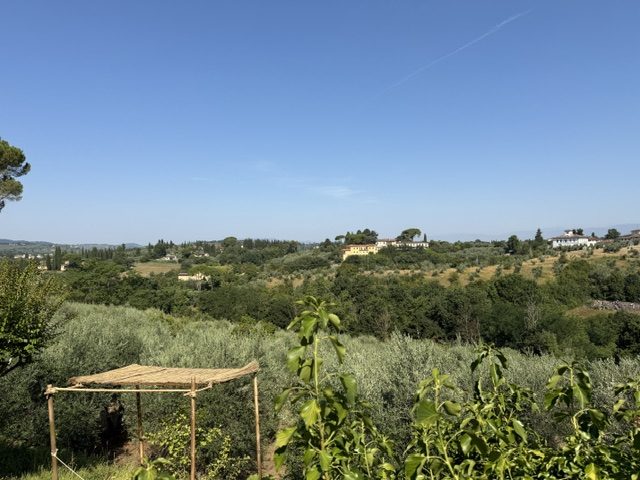 Tuscan hillside with pergola