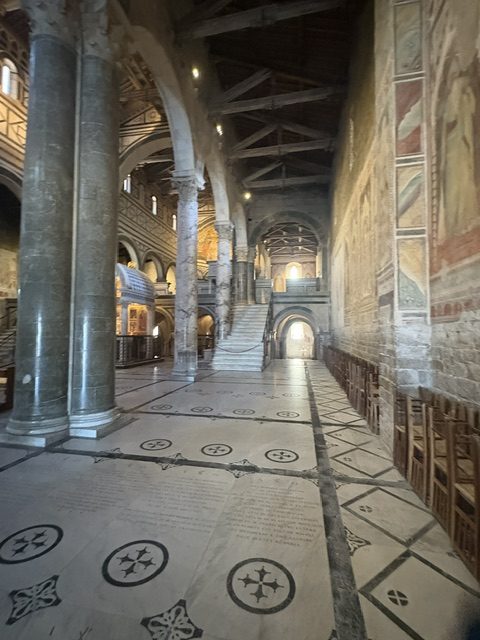 Nave with inlaid marble floor