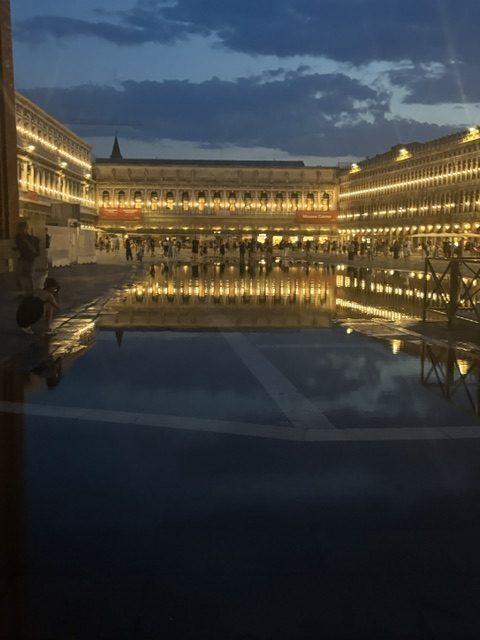 Piazza San Marco lit at night